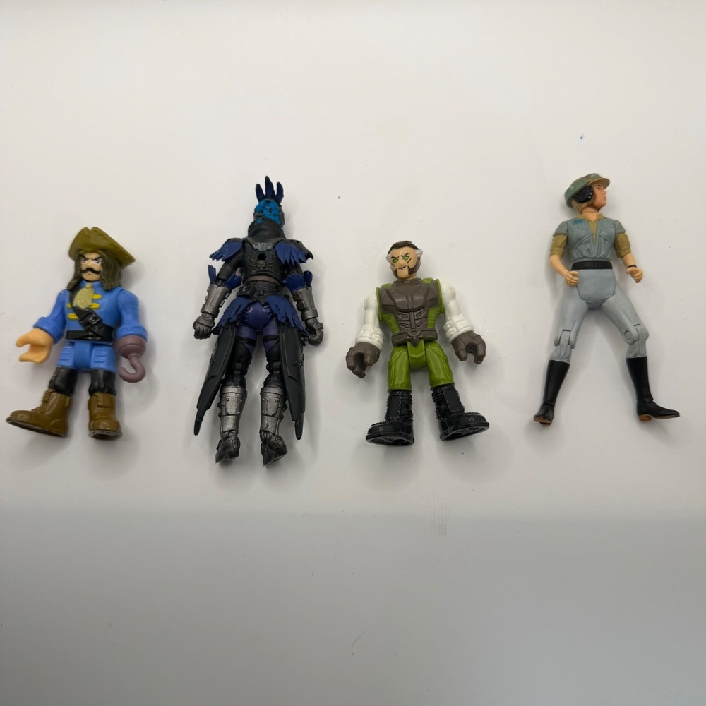 Mixed Action Figure Lot Imaginext Captain Hook Fortnite Raven Lanard Corps Pilot